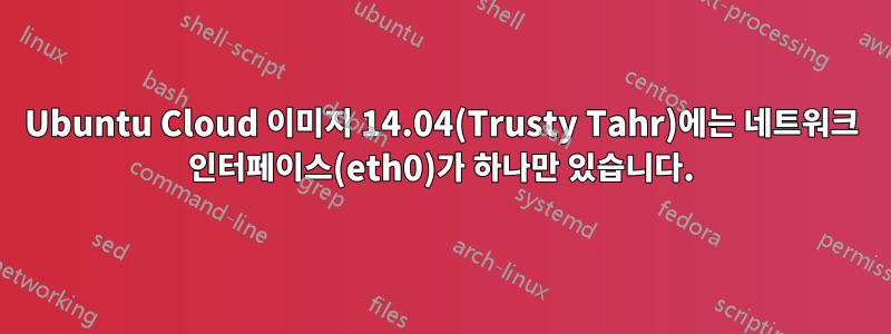 Ubuntu Cloud 이미지 14.04(Trusty Tahr)에는 네트워크 인터페이스(eth0)가 하나만 있습니다.