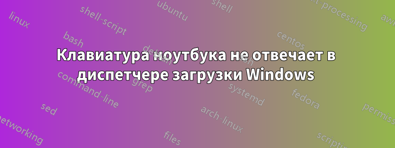 Клавиатура ноутбука не отвечает в диспетчере загрузки Windows