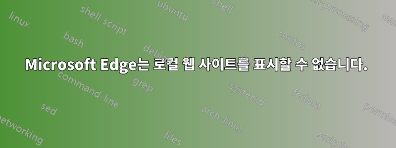 Microsoft Edge는 로컬 웹 사이트를 표시할 수 없습니다.