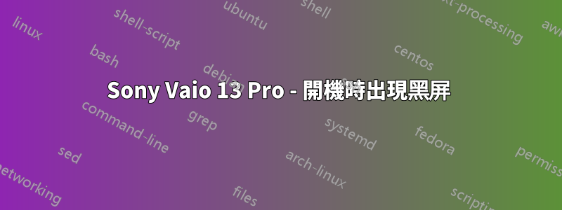 Sony Vaio 13 Pro - 開機時出現黑屏