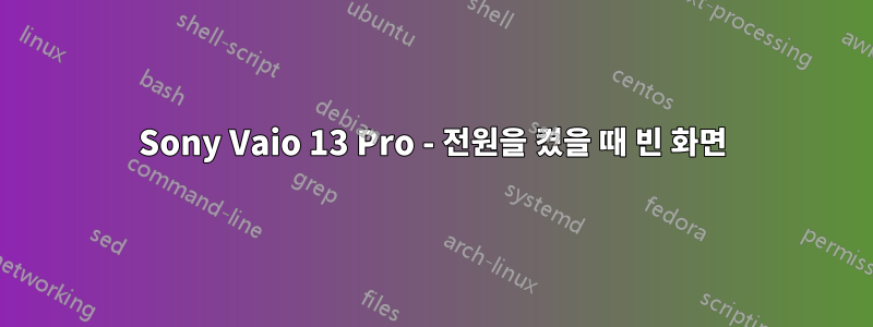 Sony Vaio 13 Pro - 전원을 켰을 때 빈 화면