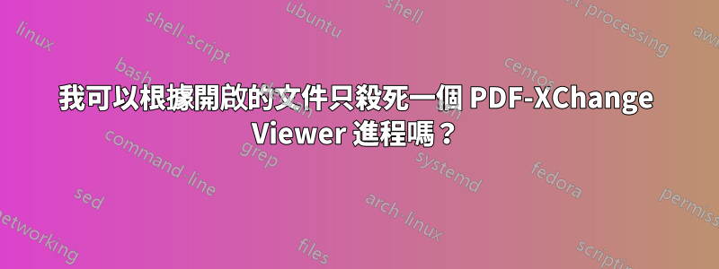 我可以根據開啟的文件只殺死一個 PDF-XChange Viewer 進程嗎？