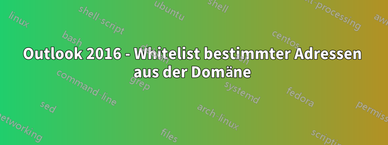 Outlook 2016 - Whitelist bestimmter Adressen aus der Domäne