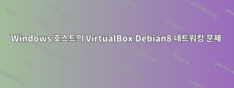 Windows 호스트의 VirtualBox Debian8 네트워킹 문제