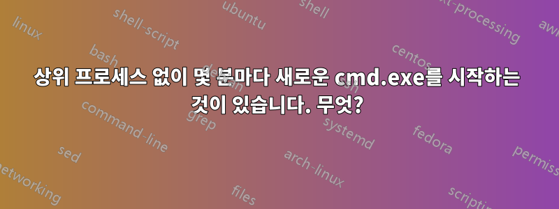 상위 프로세스 없이 몇 분마다 새로운 cmd.exe를 시작하는 것이 있습니다. 무엇?