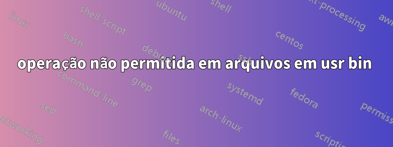 operação não permitida em arquivos em usr bin