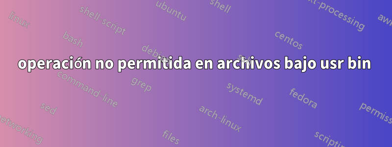 operación no permitida en archivos bajo usr bin