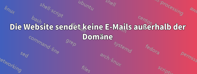 Die Website sendet keine E-Mails außerhalb der Domäne