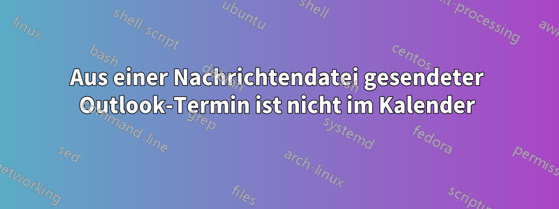 Aus einer Nachrichtendatei gesendeter Outlook-Termin ist nicht im Kalender