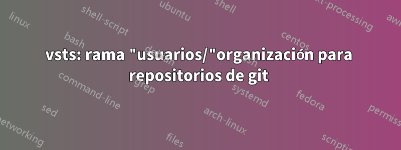 vsts: rama "usuarios/"organización para repositorios de git