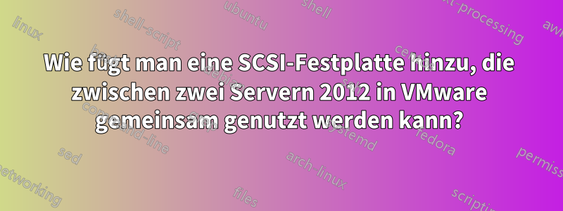 Wie fügt man eine SCSI-Festplatte hinzu, die zwischen zwei Servern 2012 in VMware gemeinsam genutzt werden kann?