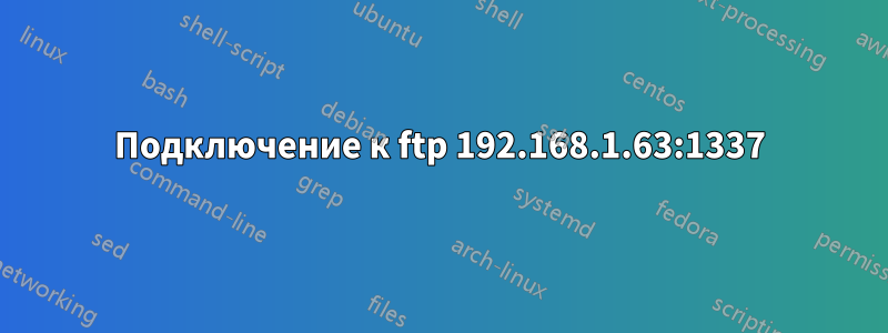 Подключение к ftp 192.168.1.63:1337