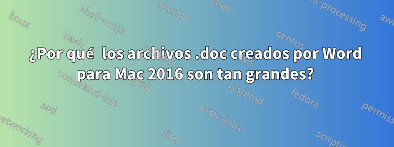 ¿Por qué los archivos .doc creados por Word para Mac 2016 son tan grandes?