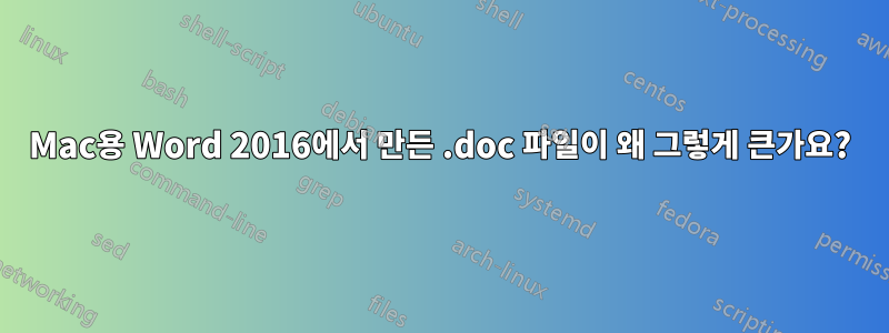 Mac용 Word 2016에서 만든 .doc 파일이 왜 그렇게 큰가요?