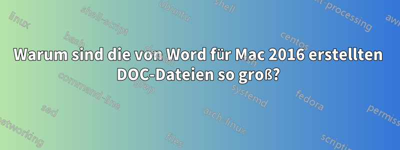 Warum sind die von Word für Mac 2016 erstellten DOC-Dateien so groß?