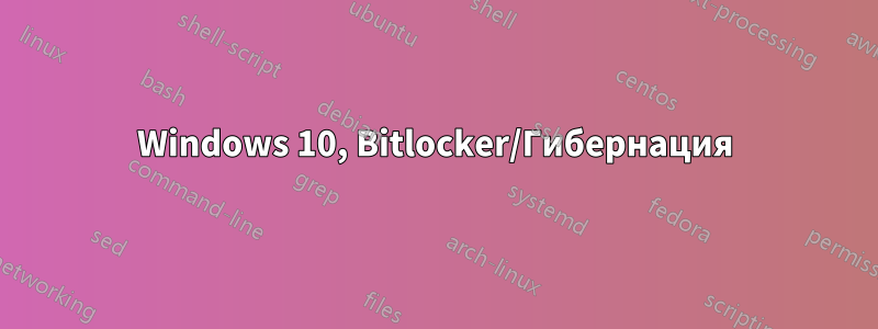 Windows 10, Bitlocker/Гибернация