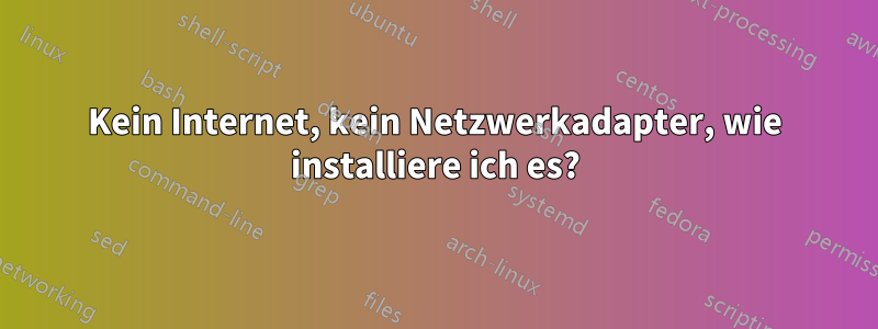 Kein Internet, kein Netzwerkadapter, wie installiere ich es?