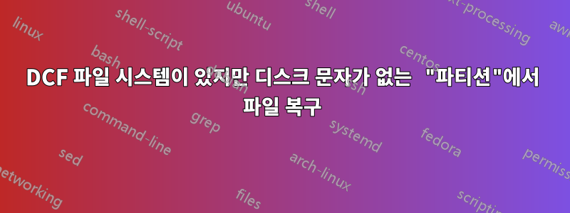 DCF 파일 시스템이 있지만 디스크 문자가 없는 "파티션"에서 파일 복구