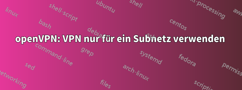 openVPN: VPN nur für ein Subnetz verwenden