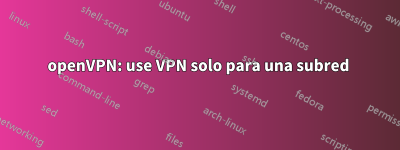 openVPN: use VPN solo para una subred