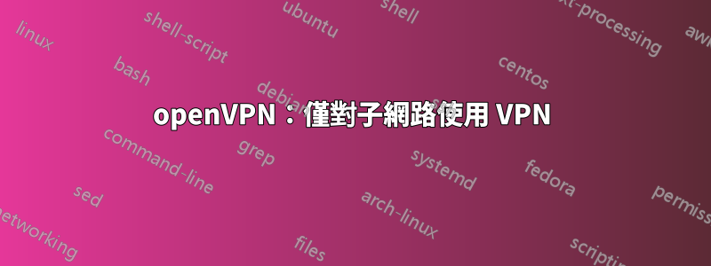 openVPN：僅對子網路使用 VPN