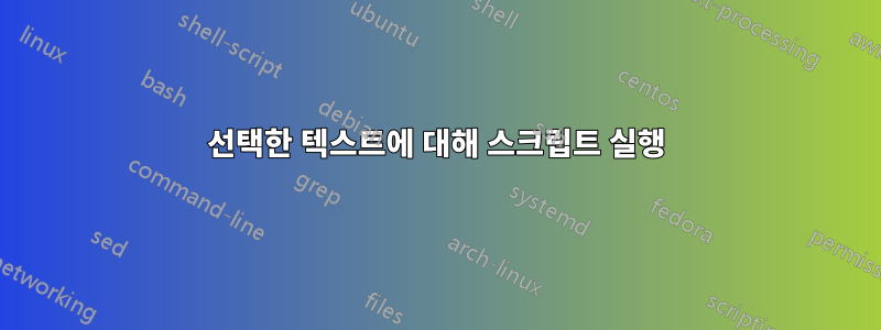 선택한 텍스트에 대해 스크립트 실행