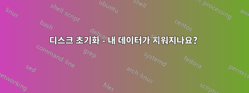 디스크 초기화 - 내 데이터가 지워지나요?