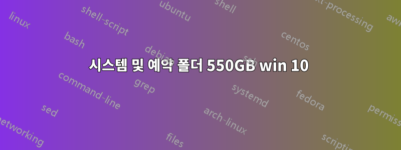 시스템 및 예약 폴더 550GB win 10