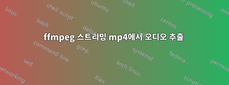 ffmpeg 스트리밍 mp4에서 오디오 추출