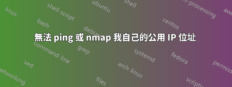 無法 ping 或 nmap 我自己的公用 IP 位址