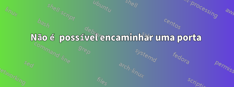 Não é possível encaminhar uma porta
