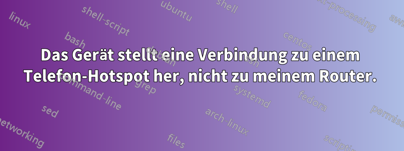 Das Gerät stellt eine Verbindung zu einem Telefon-Hotspot her, nicht zu meinem Router.