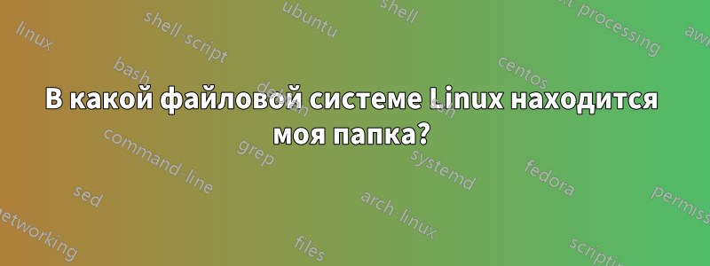 В какой файловой системе Linux находится моя папка?