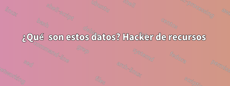 ¿Qué son estos datos? Hacker de recursos