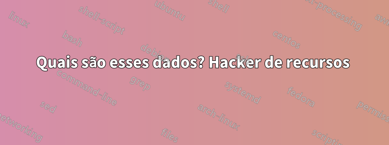 Quais são esses dados? Hacker de recursos