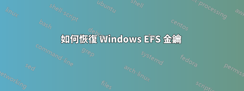 如何恢復 Windows EFS 金鑰