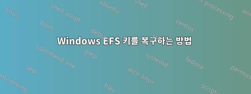 Windows EFS 키를 복구하는 방법
