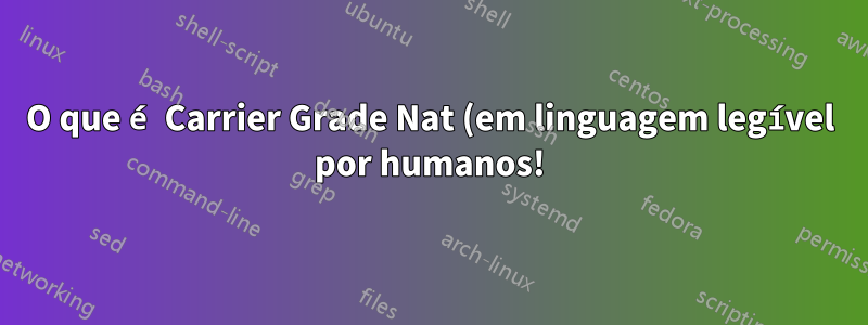 O que é Carrier Grade Nat (em linguagem legível por humanos!)?