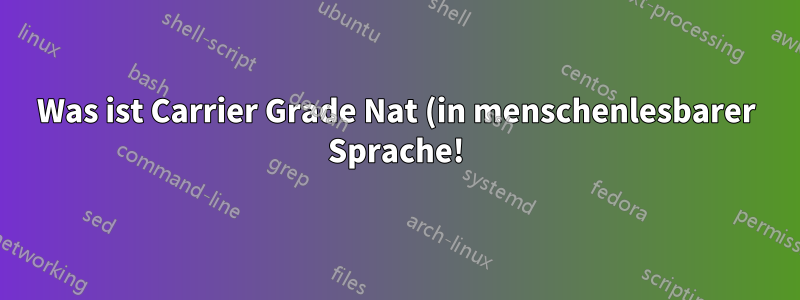 Was ist Carrier Grade Nat (in menschenlesbarer Sprache!)?