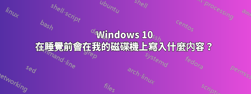 Windows 10 在睡覺前會在我的磁碟機上寫入什麼內容?