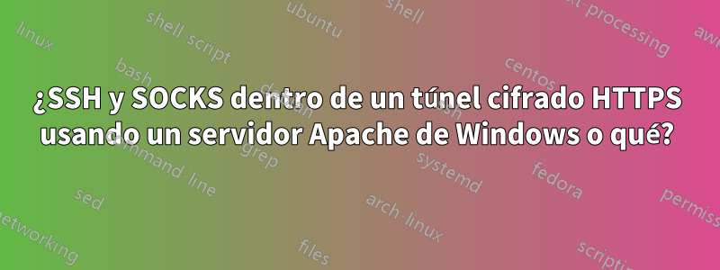 ¿SSH y SOCKS dentro de un túnel cifrado HTTPS usando un servidor Apache de Windows o qué?