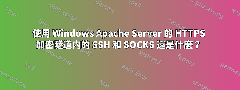 使用 Windows Apache Server 的 HTTPS 加密隧道內的 SSH 和 SOCKS 還是什麼？