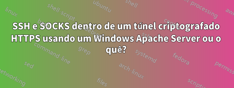 SSH e SOCKS dentro de um túnel criptografado HTTPS usando um Windows Apache Server ou o quê?