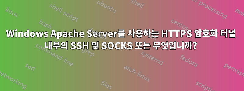 Windows Apache Server를 사용하는 HTTPS 암호화 터널 내부의 SSH 및 SOCKS 또는 무엇입니까?