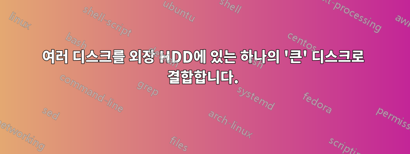 여러 디스크를 외장 HDD에 있는 하나의 '큰' 디스크로 결합합니다.