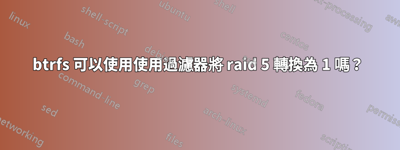 btrfs 可以使用使用過濾器將 raid 5 轉換為 1 嗎？