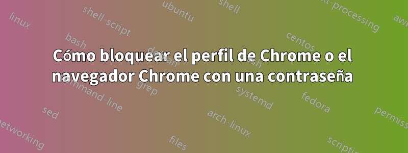 Cómo bloquear el perfil de Chrome o el navegador Chrome con una contraseña