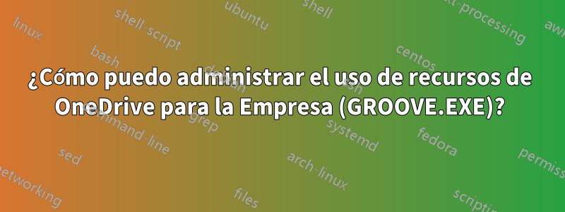 ¿Cómo puedo administrar el uso de recursos de OneDrive para la Empresa (GROOVE.EXE)?