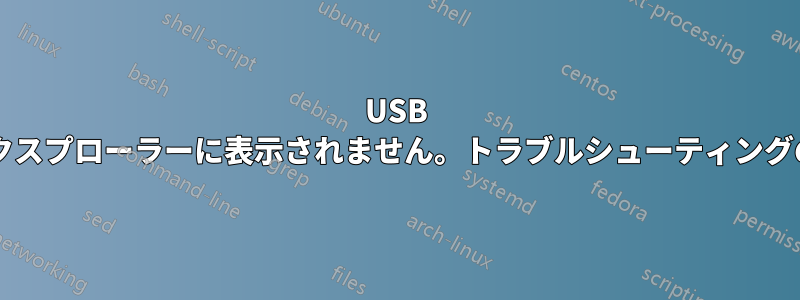 USB アダプタ上の外付けドライブがエクスプローラーに表示されません。トラブルシューティングのパスを知っている人はいますか?