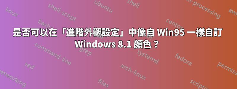 是否可以在「進階外觀設定」中像自 Win95 一樣自訂 Windows 8.1 顏色?